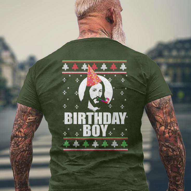 Jesus Nasty Christmas Knitted Jacket With Birthday Boy T-Shirt mit Rückendruck Geschenke für alte Männer