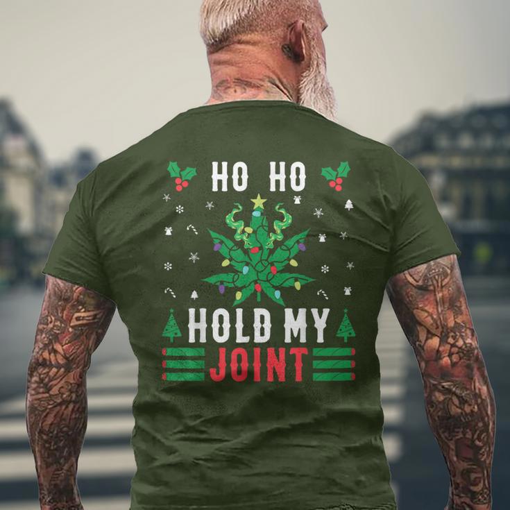 Marijuana Ho Ho Hold My Joint Ugly Christmas Jumper T-Shirt mit Rückendruck Geschenke für alte Männer