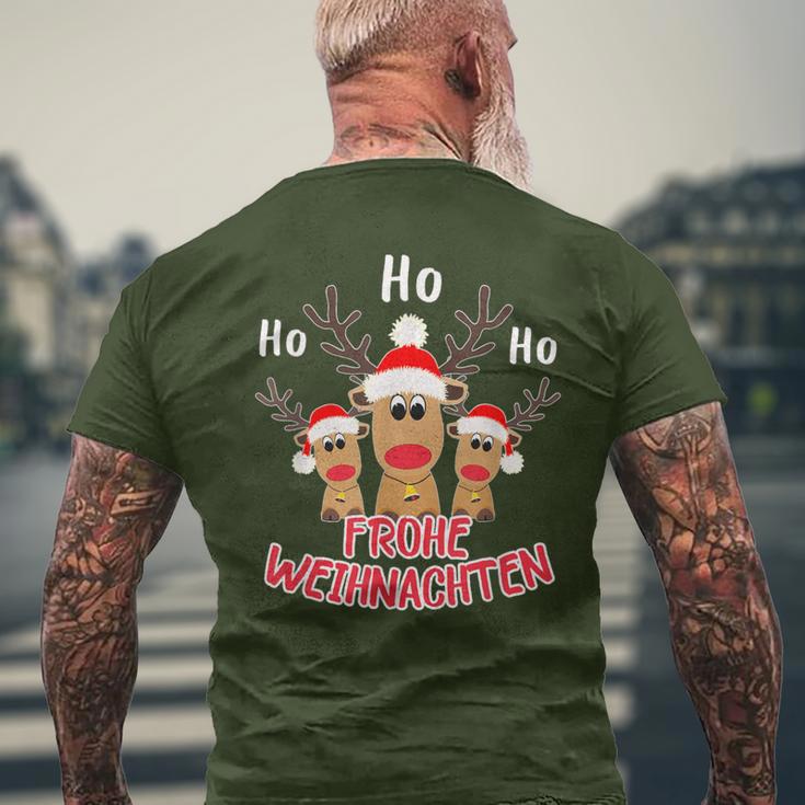 Merry Christmas Reindeer Ho Ho Ho Elk Christmas T-Shirt mit Rückendruck Geschenke für alte Männer