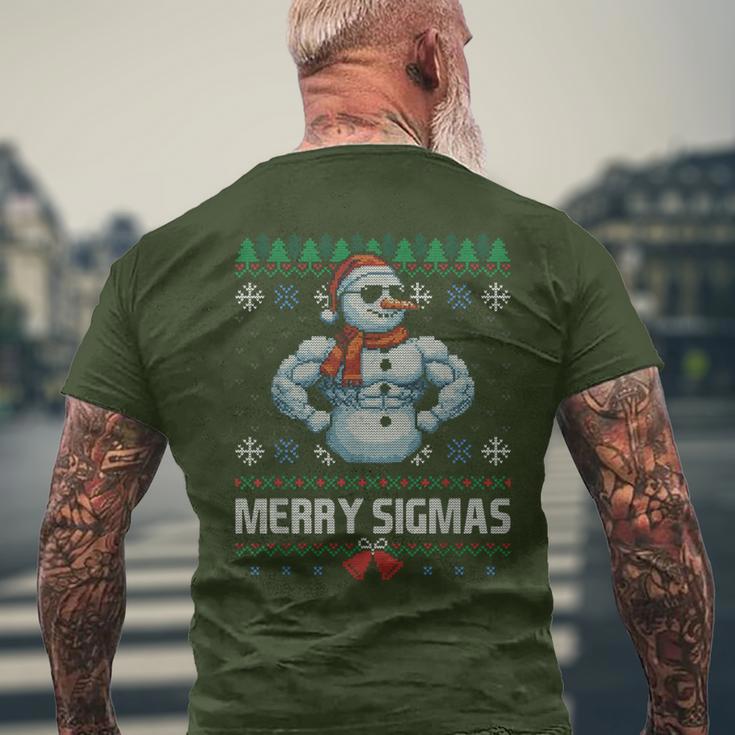 Merry Sigmas Bruh Snowman Sigma Male Skibidi Christmas T-Shirt mit Rückendruck Geschenke für alte Männer