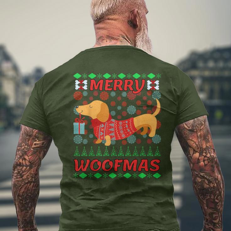 Merry Woofmas Dachshund Christmas Jumper T-Shirt mit Rückendruck Geschenke für alte Männer