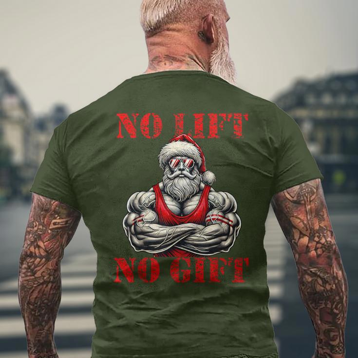 No Lift No Fitness Santa Muscle Christmas T-Shirt mit Rückendruck Geschenke für alte Männer