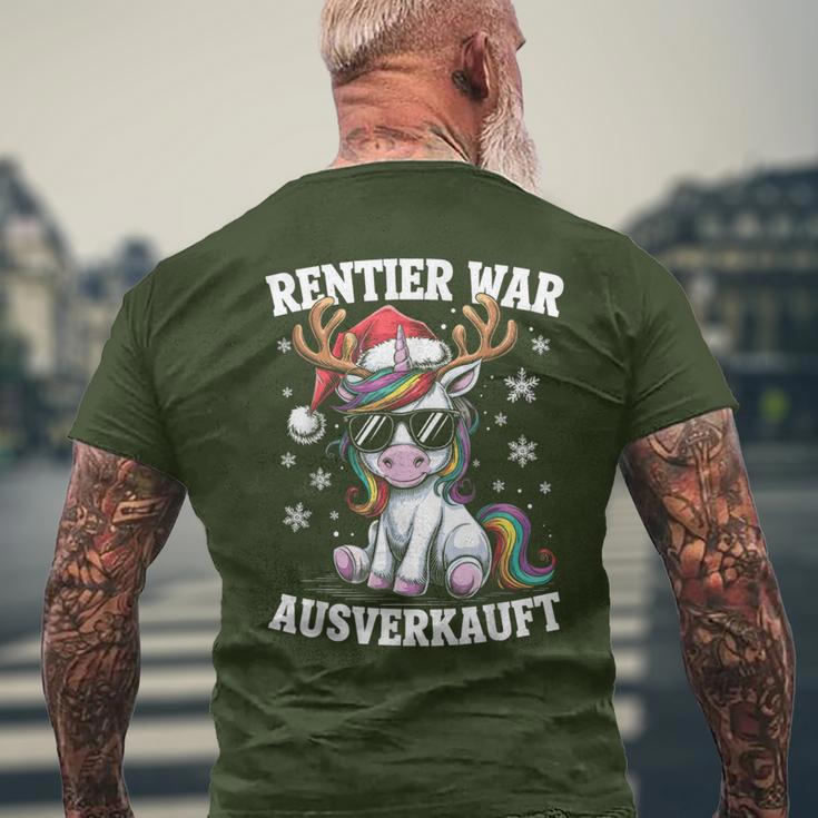 Reindeer Was Ausverkauft Christmas Unicorn Slogan T-Shirt mit Rückendruck Geschenke für alte Männer