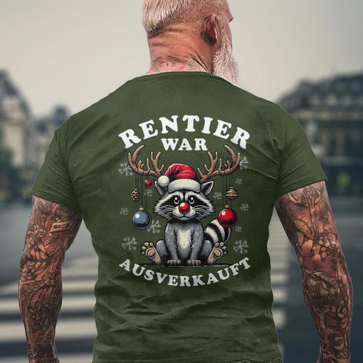 Reindeer Was Out Sold Out Raccoon Christmas T-Shirt mit Rückendruck Geschenke für alte Männer