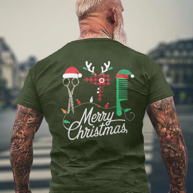 Salon Tools For Festive Christmas Hairdresser Merry Christmas T-Shirt mit Rückendruck Geschenke für alte Männer