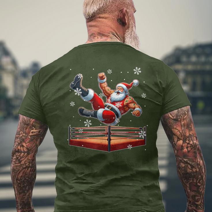 Santa Wrestling Christmas Wrestler Matching Sport Lover T-Shirt mit Rückendruck Geschenke für alte Männer