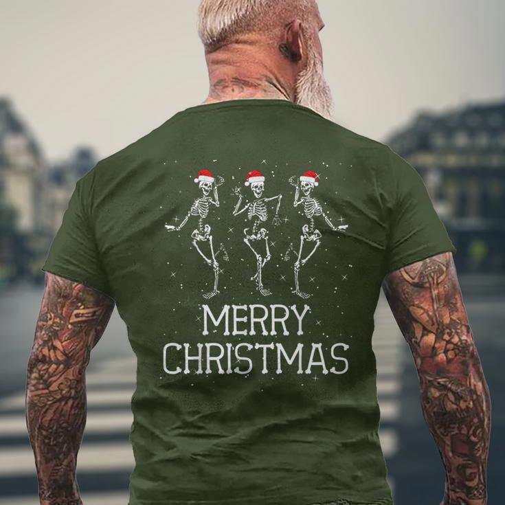 Skeletons Dance With Christmas Hats Merry Christmas Skeleton T-Shirt mit Rückendruck Geschenke für alte Männer