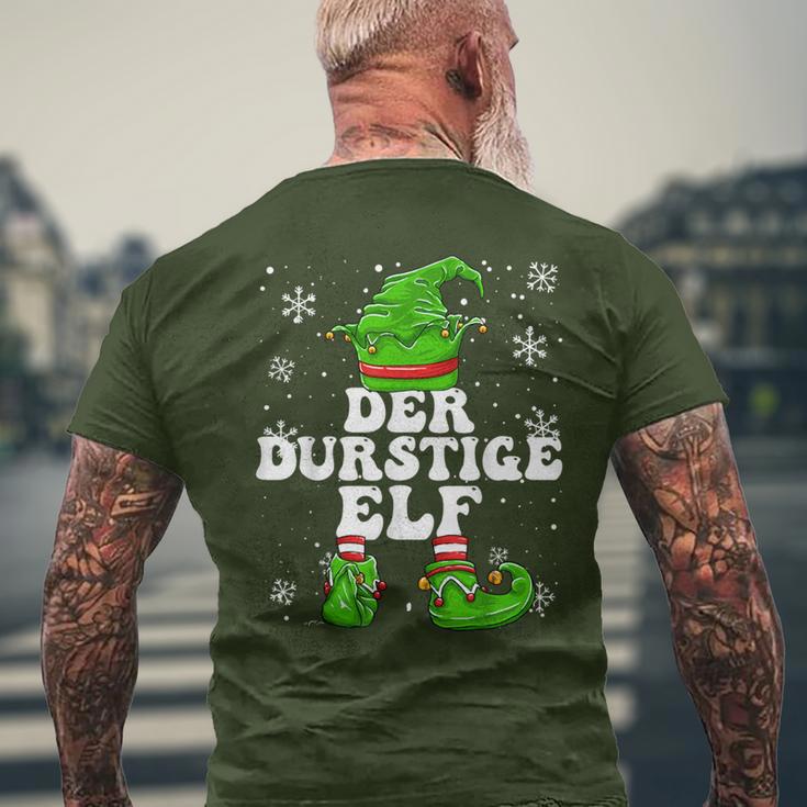 Thirstiger Elf Drinking Celebrations Elf Christmas T-Shirt mit Rückendruck Geschenke für alte Männer