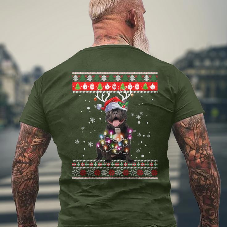 Ugly Christmas Jumper French Bulldog Dog Puppy Christmas Pajamas T-Shirt mit Rückendruck Geschenke für alte Männer