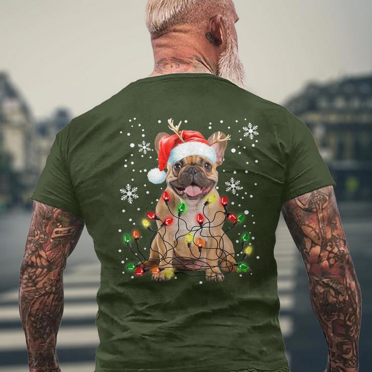 Xmas Lighting Santa French Bulldog Dog Christmas T-Shirt mit Rückendruck Geschenke für alte Männer