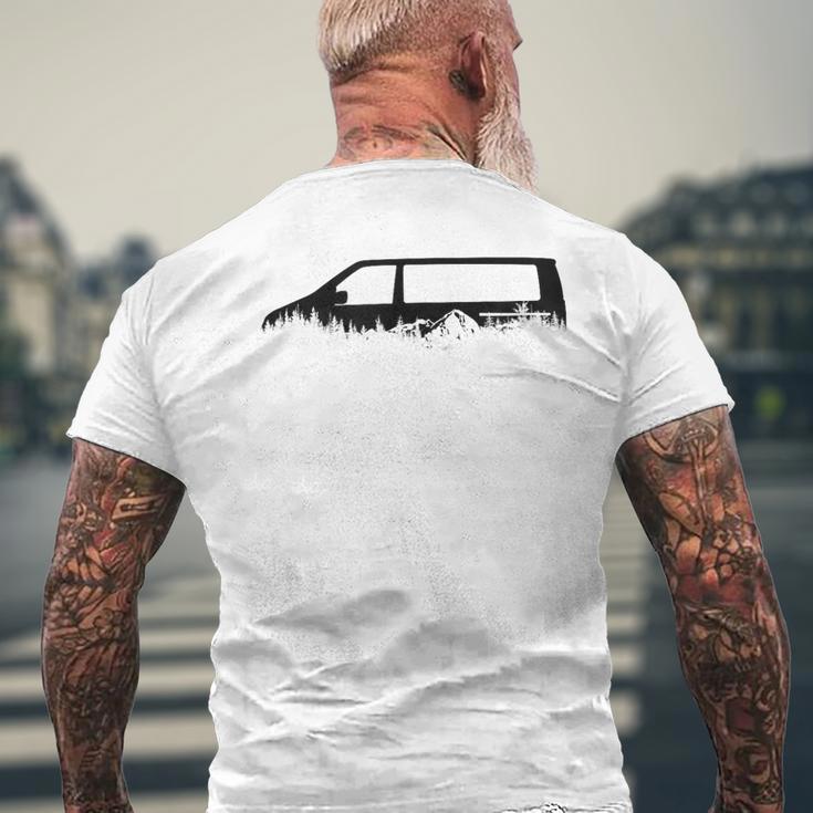 4X4 Offroad Camping T6 Outdoor Silhouette Nature Camping 4Wd Gray T-Shirt mit Rückendruck Geschenke für alte Männer