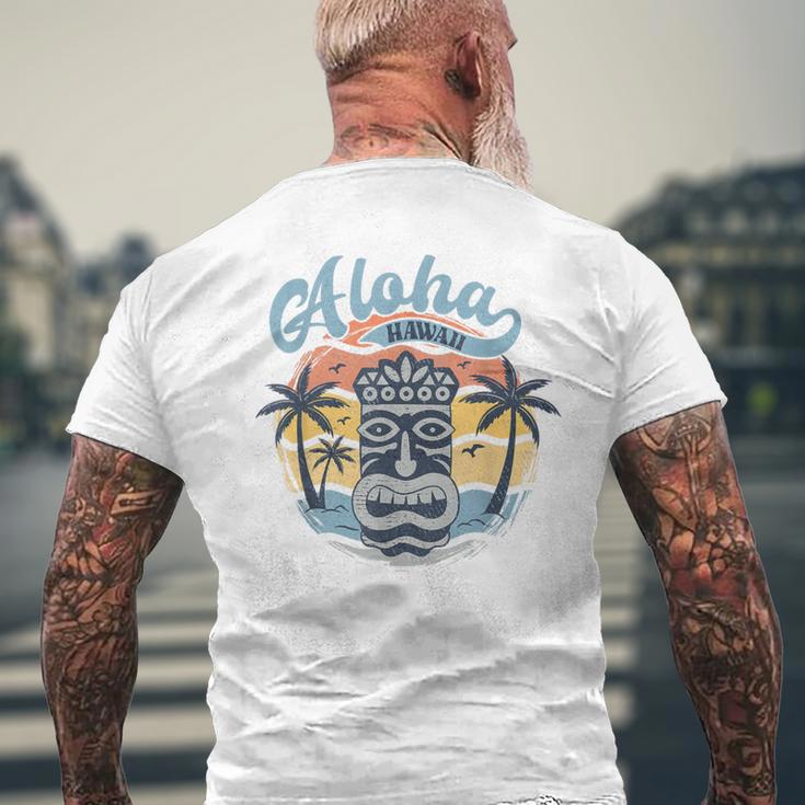 Aloha Hawaii Retro Sunset Tiki Hawaii Beachintage T-Shirt mit Rückendruck Geschenke für alte Männer