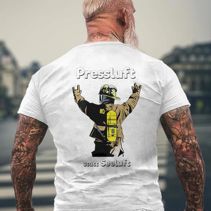 Back Print Breathing Protection Equipment Carrier Fire Brigade S T-Shirt mit Rückendruck Geschenke für alte Männer