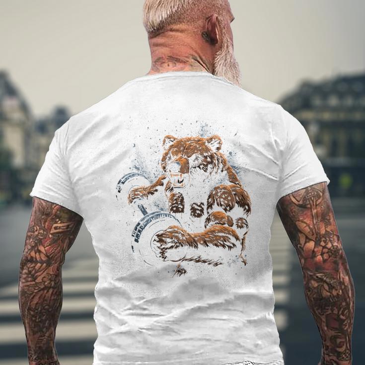 Bear Gym Fitness Backprint T-Shirt mit Rückendruck Geschenke für alte Männer