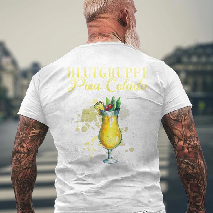 Blood Group Pina Colada Bartender T-Shirt mit Rückendruck Geschenke für alte Männer