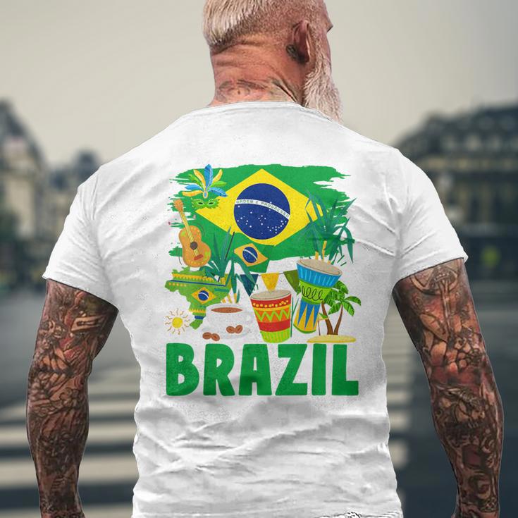 Brazil Flag Outfit Idea For Children Brazil & Brazilian Flag Yellow T-Shirt mit Rückendruck Geschenke für alte Männer