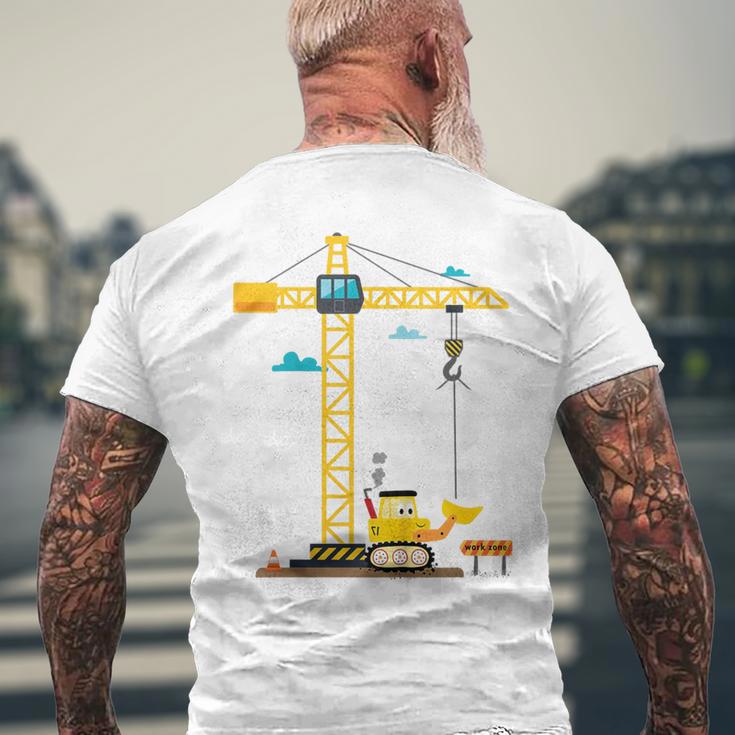 Children's 2Nd Birthday Boys With Crane And Digger Construction Site T-Shirt mit Rückendruck Geschenke für alte Männer