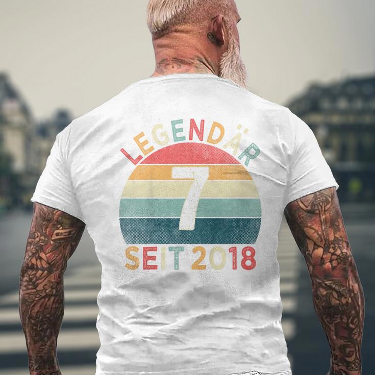 Children's 7Th Birthday Legendary Since 2018Intage 7 Years Old T-Shirt mit Rückendruck Geschenke für alte Männer