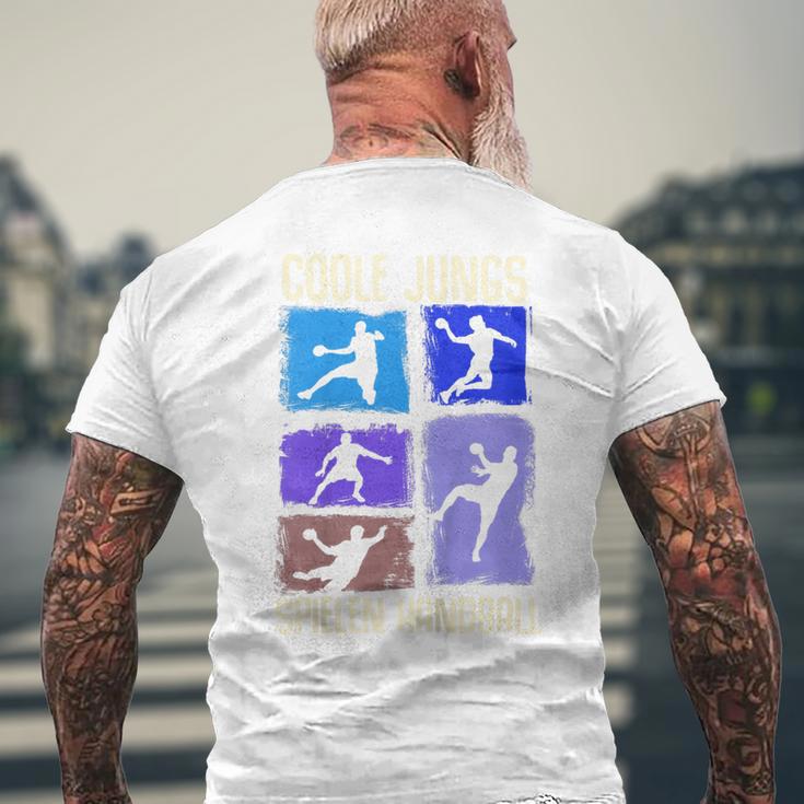 Children's Cool Boys Playing Handball Handball Player T-Shirt mit Rückendruck Geschenke für alte Männer