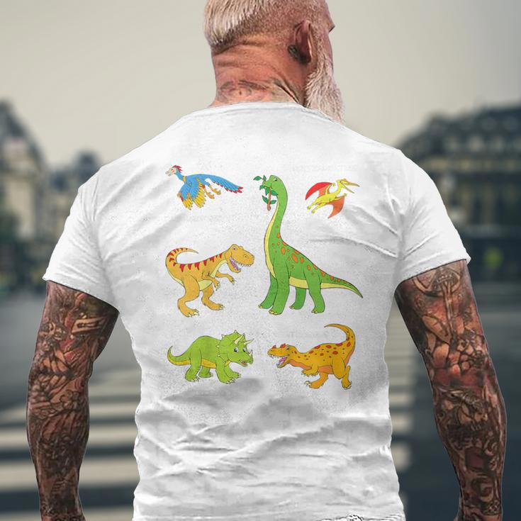 Children's Dinosaur Popular Dinos With Name T-Shirt mit Rückendruck Geschenke für alte Männer