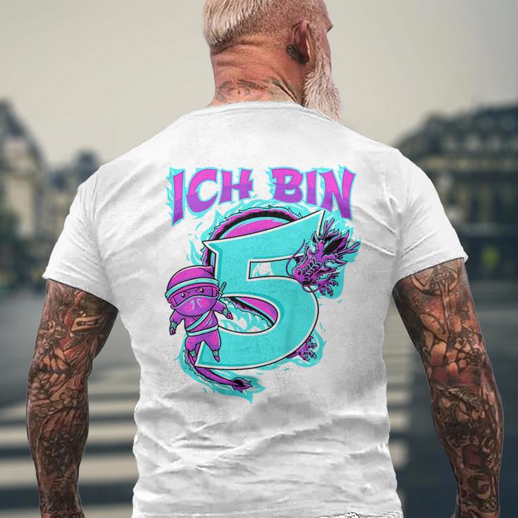 Children's Fifth Birthday Boy 5 Years Old Five Year Ninja T-Shirt mit Rückendruck Geschenke für alte Männer