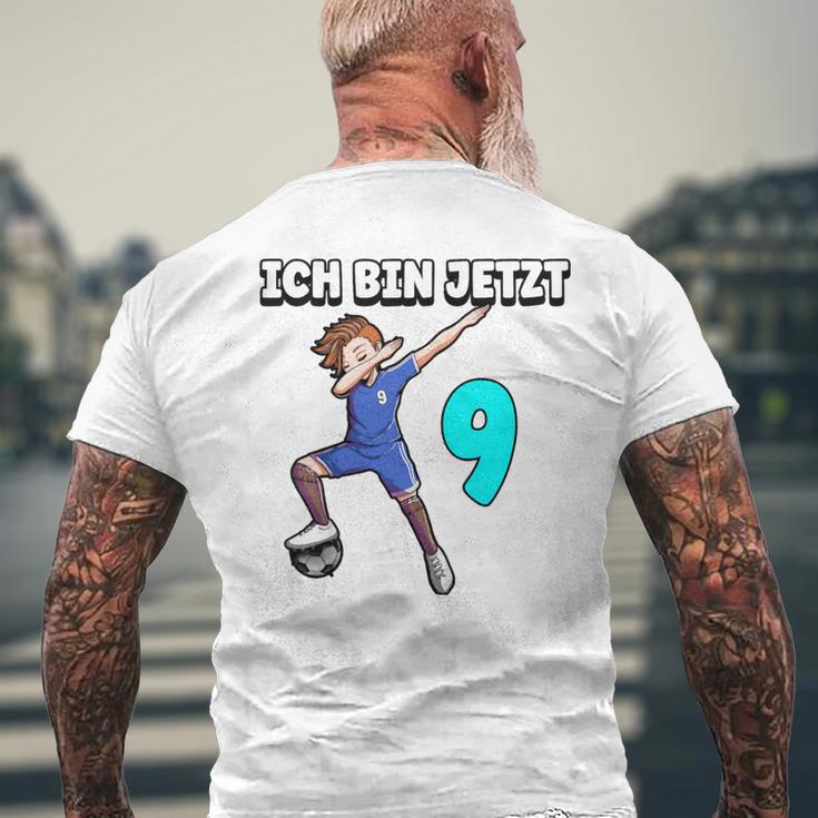 Children's Ich Bin Jetzt 9 Football Boy Dabbing 9Th Birthday T-Shirt mit Rückendruck Geschenke für alte Männer