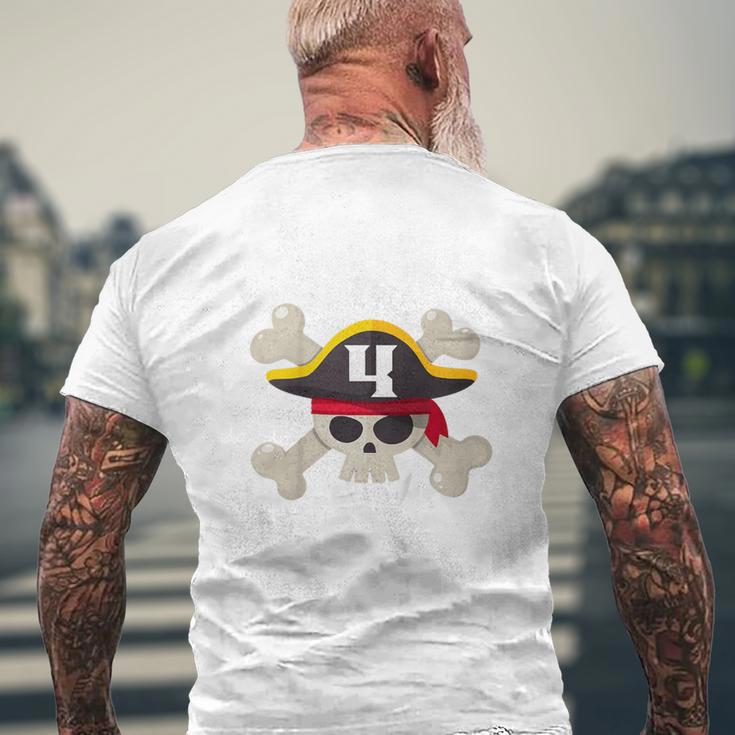 Children's Pirate 4 Years Attention I'm 4 4Th Birthday Boys T-Shirt mit Rückendruck Geschenke für alte Männer