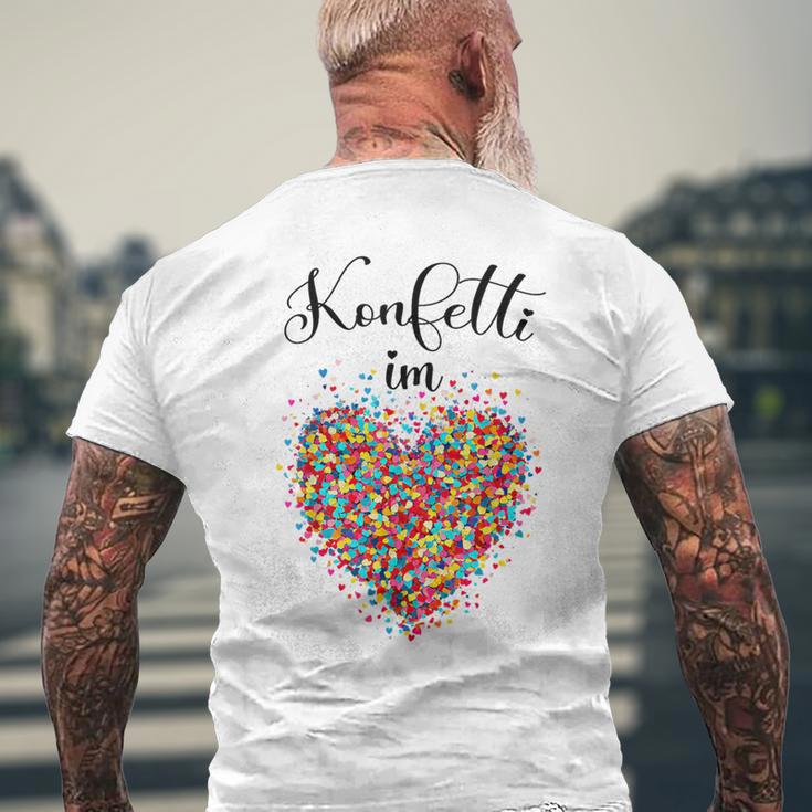 Confetti In The Heart Carnival Blue T-Shirt mit Rückendruck Geschenke für alte Männer