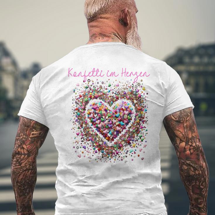 Confetti In The Heart Long-Sleeved T-Shirt mit Rückendruck Geschenke für alte Männer