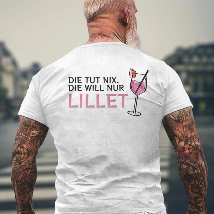 Die Tut Nix Die Will Nur Lillet Fan Summer Cocktail Party T-Shirt mit Rückendruck Geschenke für alte Männer