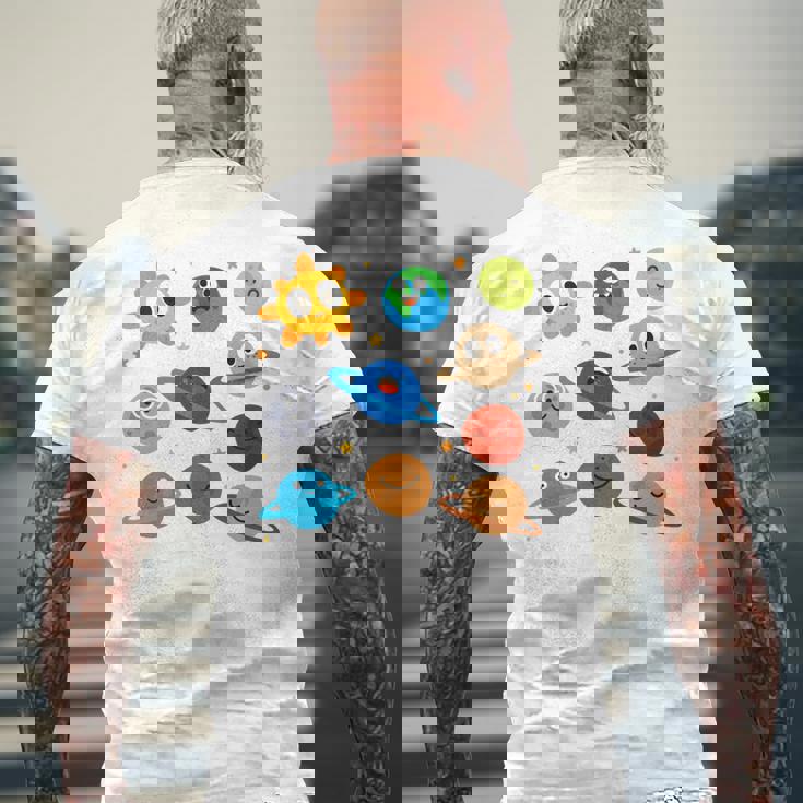 Divertido Pijama Del Sistema Solar De Astronauta Del Mundo Manga Larga Camiseta Hombre Estampado Espalda Regalos para ancianos