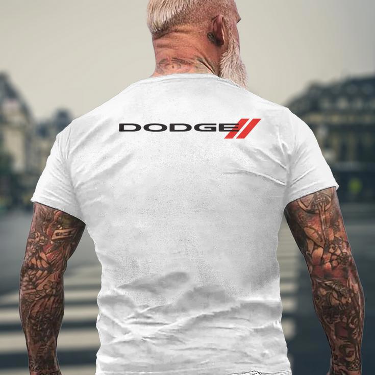 Dodge Wordmark Logo Gray T-Shirt mit Rückendruck Geschenke für alte Männer