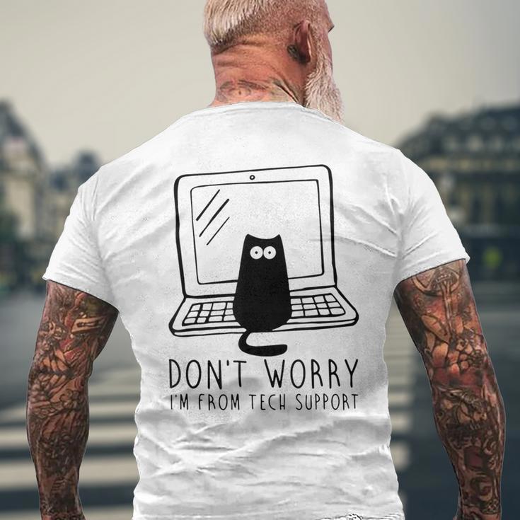 Don't Worry I'm From Support Tech Cat Lover Gray T-Shirt mit Rückendruck Geschenke für alte Männer