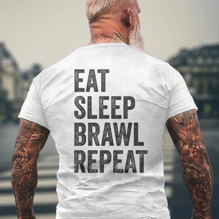 Eat Sleep Brawl Repeat Brawler ideo Player Gray T-Shirt mit Rückendruck Geschenke für alte Männer