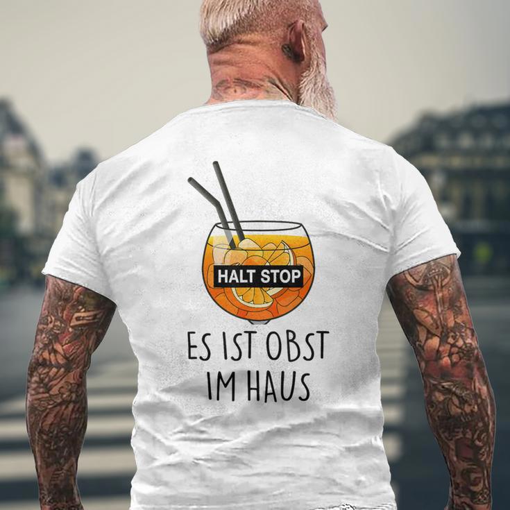 Fun Halt Stop Es Ist Obst Im Haus Aperoliker Spritzz Club T-Shirt mit Rückendruck Geschenke für alte Männer