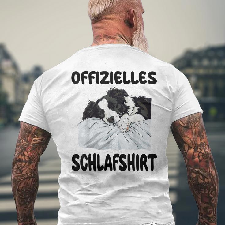 Border Collie Dog Official Sleep T-Shirt mit Rückendruck Geschenke für alte Männer