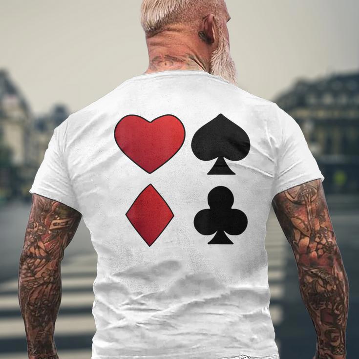 Poker Playing Cards Cross Heart Motif Card Fun T-Shirt mit Rückendruck Geschenke für alte Männer