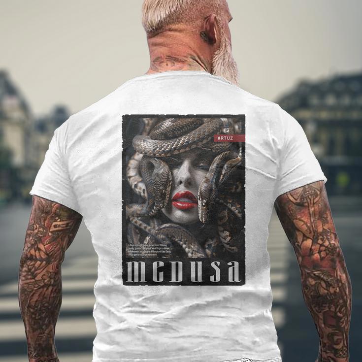 Goddess Snake Greek Mythology Backprint Medusa T-Shirt mit Rückendruck Geschenke für alte Männer