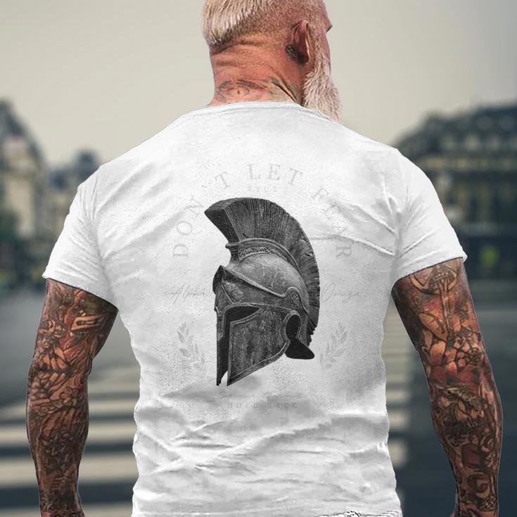 Greek Sparta Helmet Warrior Soldier Backprint Spartan T-Shirt mit Rückendruck Geschenke für alte Männer