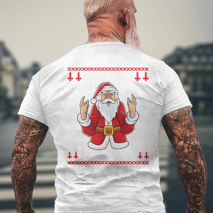 Heavy Metal Christmas Sleigher Hail Santa Claus Rock Music T-Shirt mit Rückendruck Geschenke für alte Männer