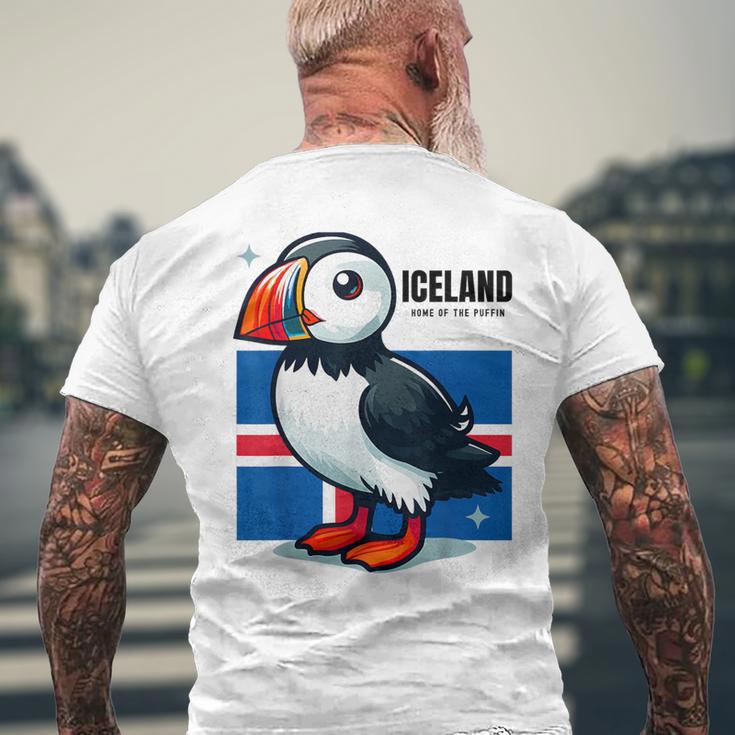 Iceland Iceland Flag Puffin T-Shirt mit Rückendruck Geschenke für alte Männer