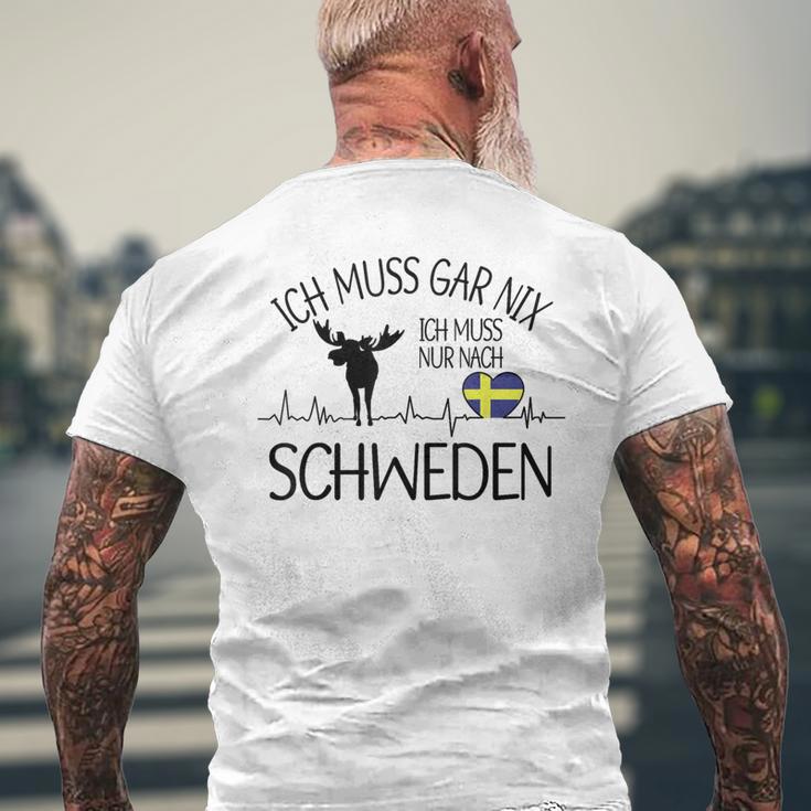 Ich Muss Nur Nach Sweden Ich Muss Gar Nix Gray S T-Shirt mit Rückendruck Geschenke für alte Männer