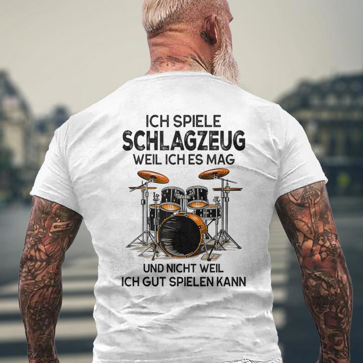 Ich Spielen Trommzeug Weil Ich Es Mag Und Nicht Weil Ich Gut Gray T-Shirt mit Rückendruck Geschenke für alte Männer