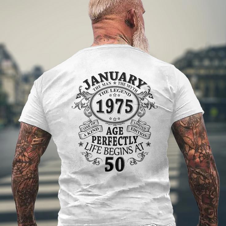 January 1975 50 Years Decoration 1975 50Th Birthday T-Shirt mit Rückendruck Geschenke für alte Männer