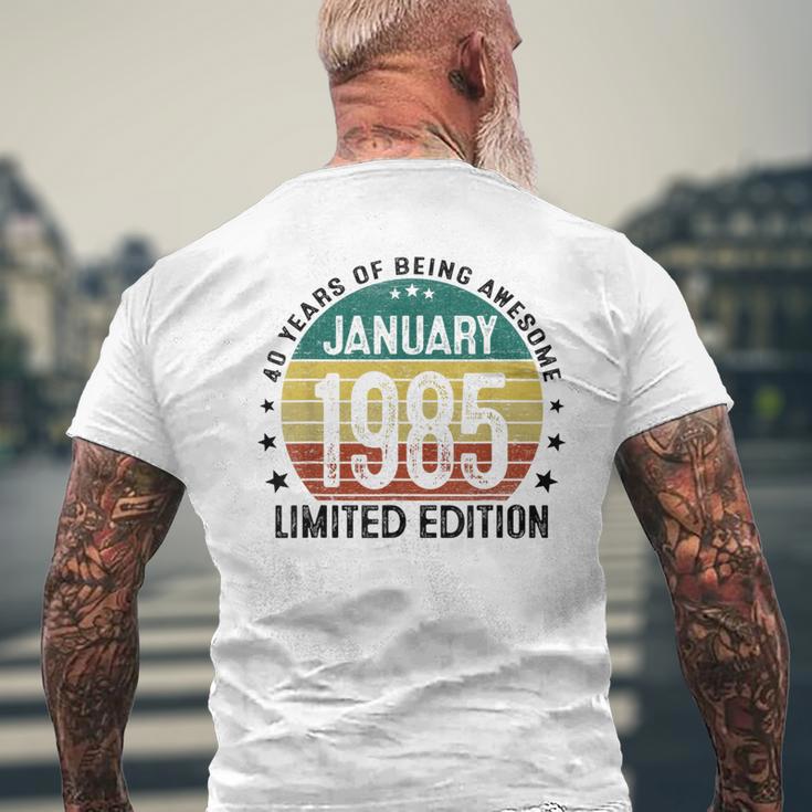 January 1985 40Th Birthday 1985 40 Years Decorative T-Shirt mit Rückendruck Geschenke für alte Männer