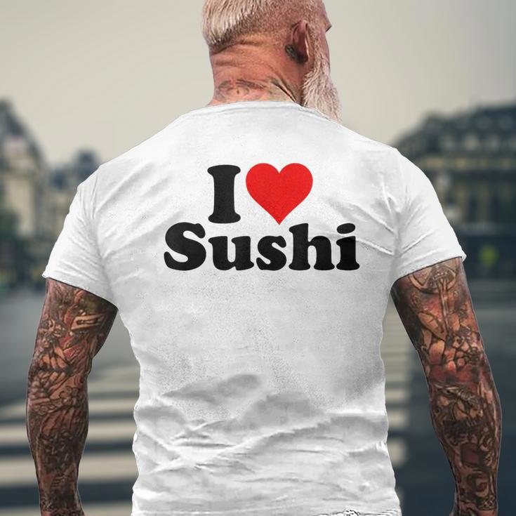 Japanese Food I Love Heart Sushi T-Shirt mit Rückendruck Geschenke für alte Männer