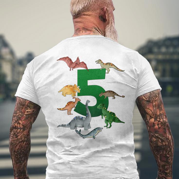 Kinder Geburtstags 5 Jahre Dinosaurier Dino 5 Geburtstag T-Shirt mit Rückendruck Geschenke für alte Männer