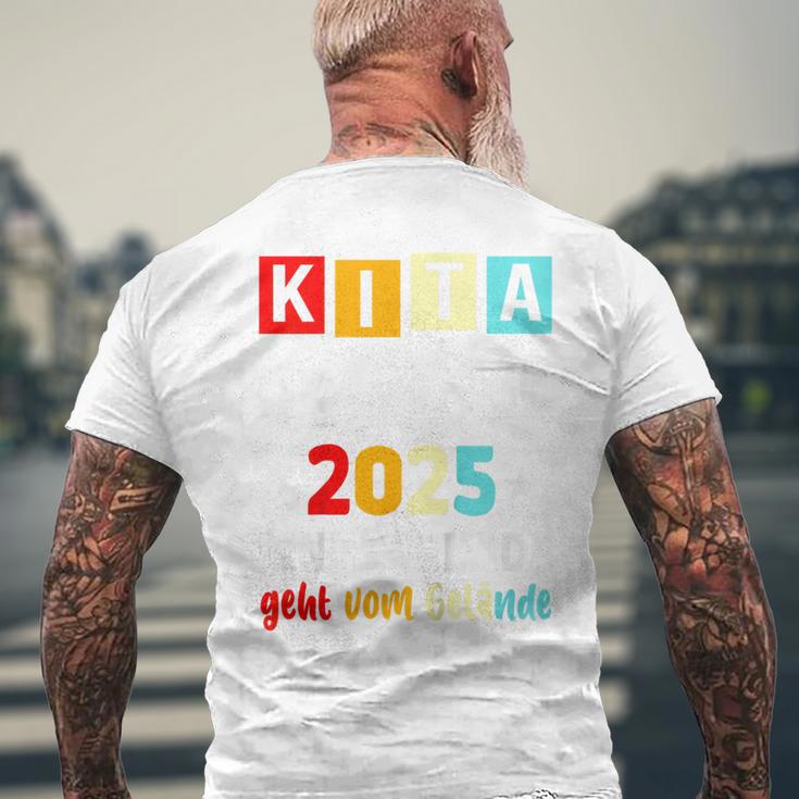 Kinder Kita Abgänger 2025 Schulkind Einschulung Schule Letzter Tag T-Shirt mit Rückendruck Geschenke für alte Männer