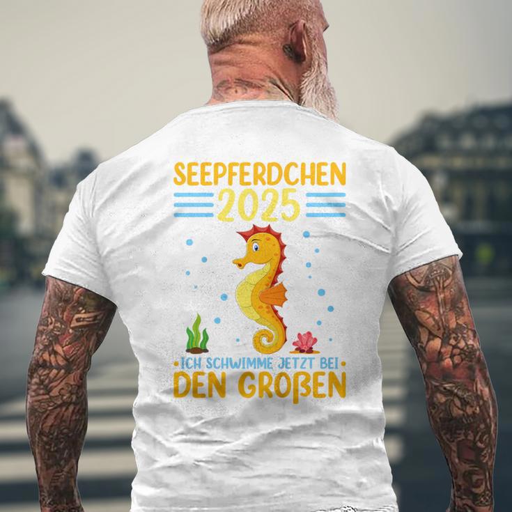 Kinder Seepferdchen 2025 Frühschwimmer Abzeichen T-Shirt mit Rückendruck Geschenke für alte Männer