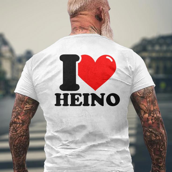 I Love Heino Gray T-Shirt mit Rückendruck Geschenke für alte Männer